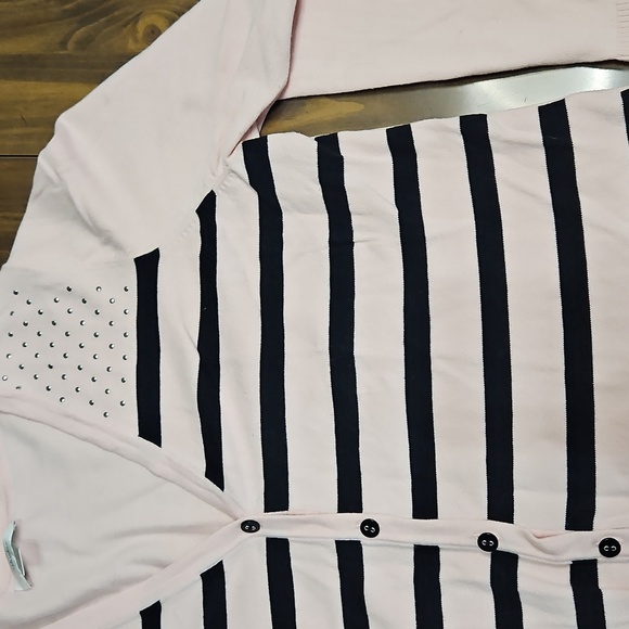Pink and Black Striped Women's Sweater - Picture 2 of 10
